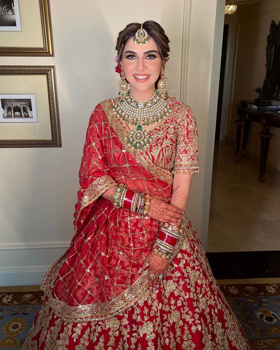 Brides, bookmark Janhvi Kapoor's red sequinned Manish Malhotra lehenga for  your sangeet | VOGUE India