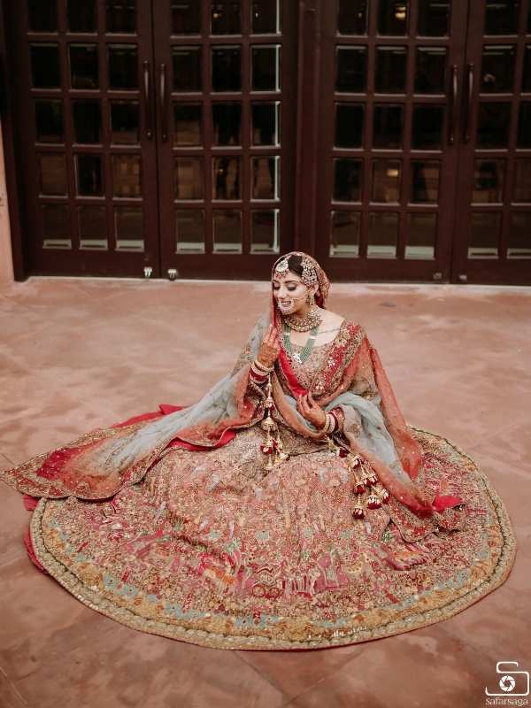 The NRI Bride Donned A Unique Lehenga With 'Baraat Yatra' Embroidery ...