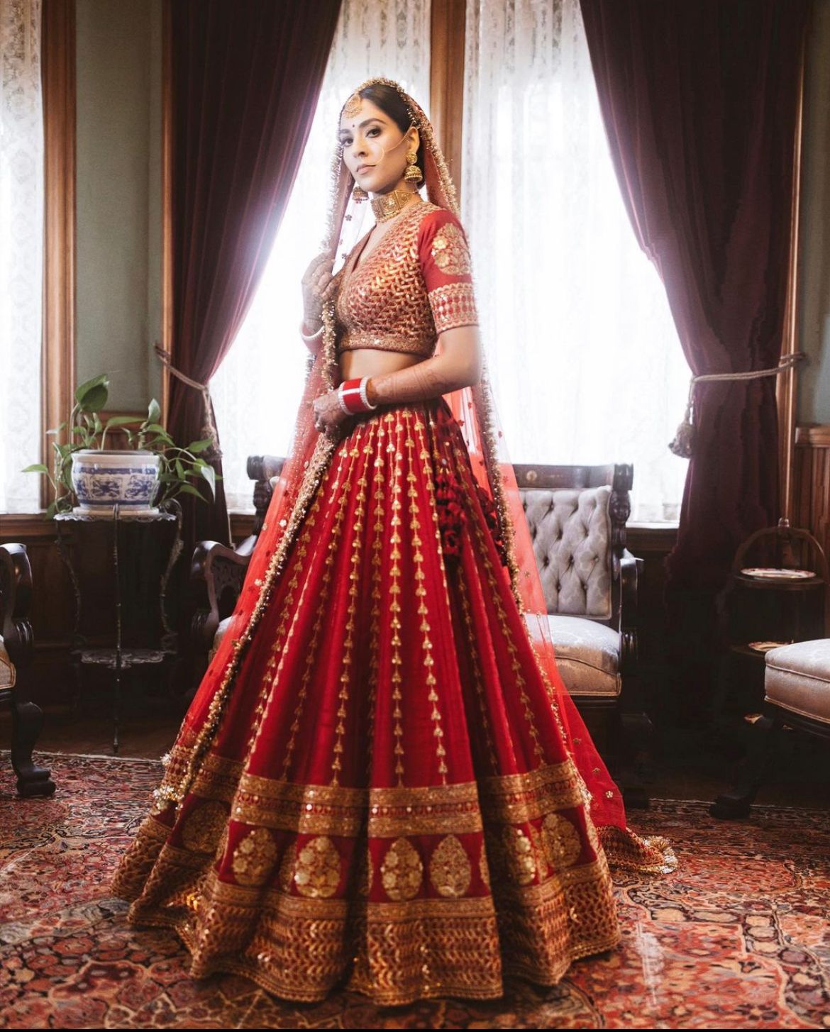 Lawyer Bride Ditched Her Black And White Court Room Outfit, To Slay In A Red  Sabyasachi 'Lehenga'