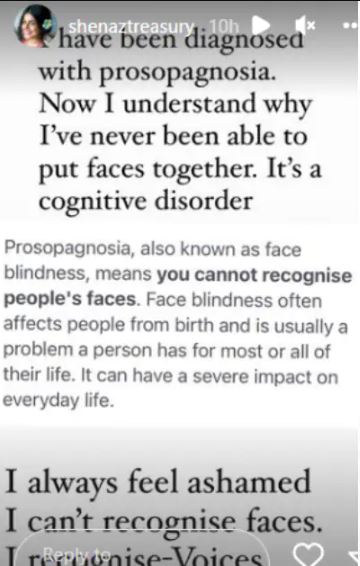 Shenaz Treasurywala was diagnosed with Prosopagnosia