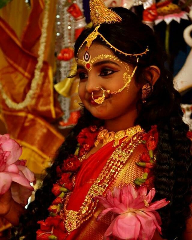 Maa Durga Agomoni Shoot Concept. Indian Culture. Stock Photo - Image of  entertainment, dance: 254345766