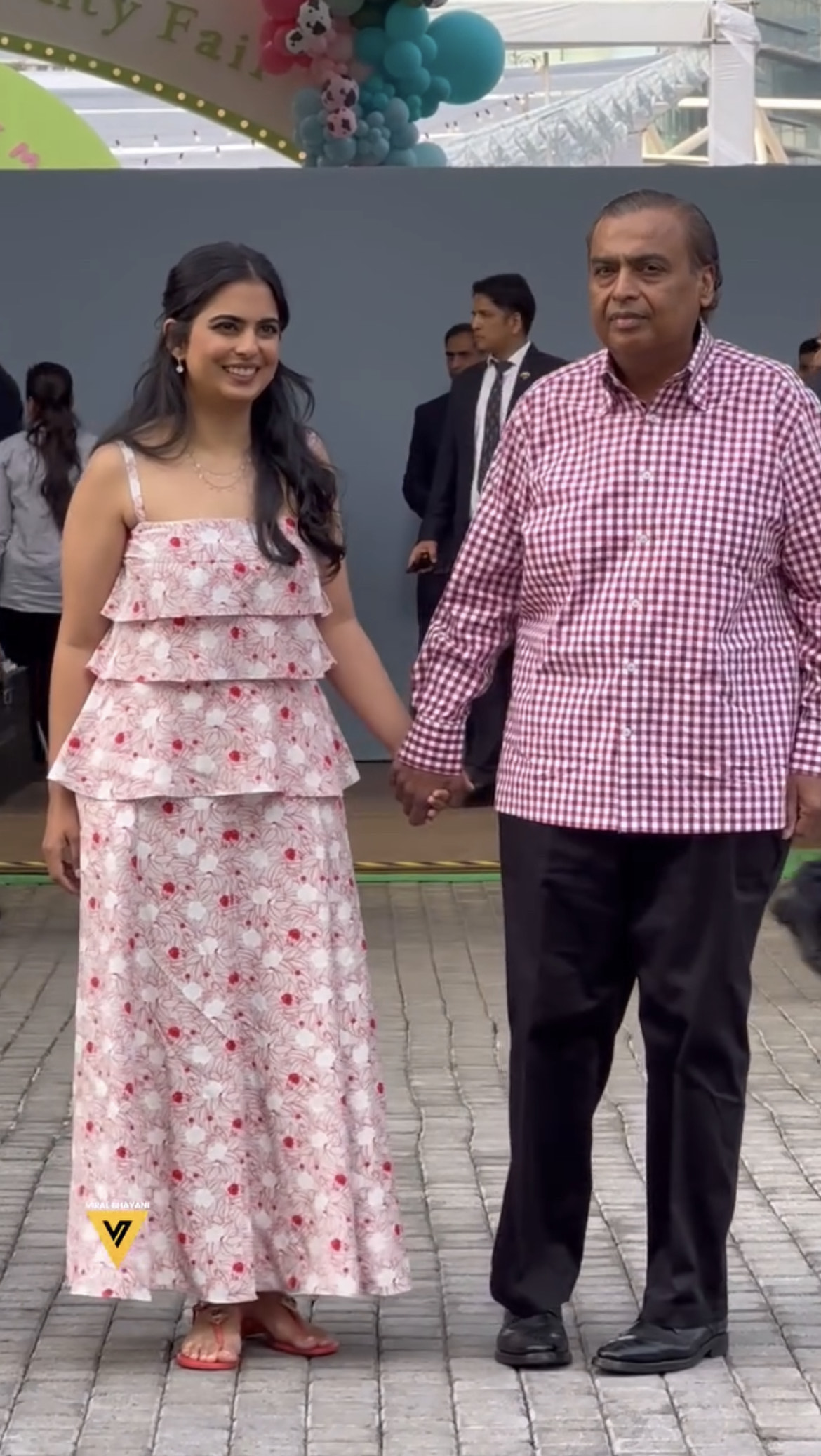 Isha Ambani's Twins, Krishna-Aadiya Arrive With 'Nana-Nani' At 1st B ...