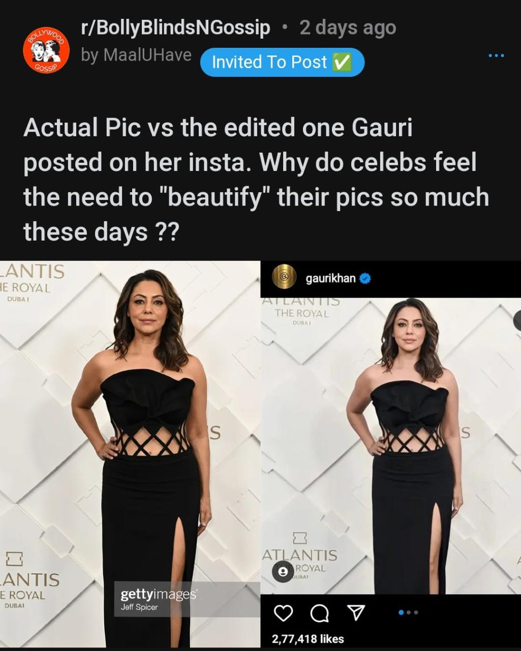 Gauri Khan Stunned In A Black Dress, Netizens Compare And Say Her Face  Looks Prettier Without Filter