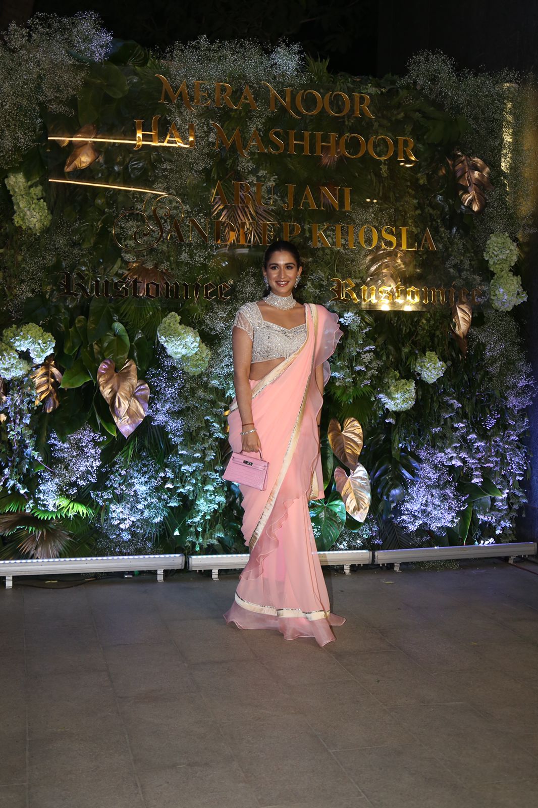Radhika Merchant is a sight to behold in pink saree with sequined blouse at  AJSK's event