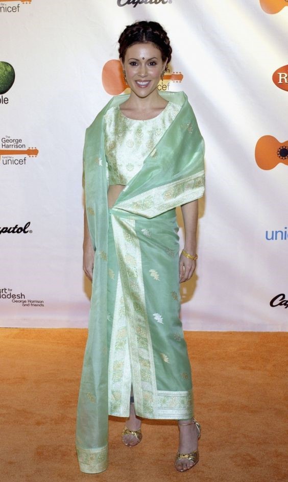 Hollywood celebrity Anna Kurnikova in Indian latest hot designer