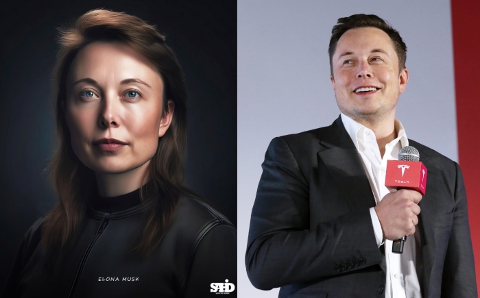 Elon Musk AI Generated picture as a woman