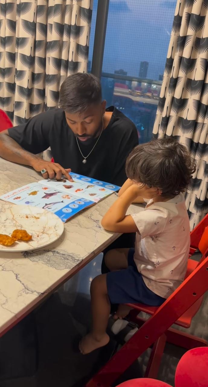 Hardik Pandya Sheds Daddy Goals By Teaching Son Amid IPL Matches, Then ...