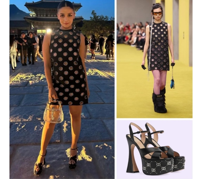 For Her First Public Appearance As Brand Ambassador Of Gucci, Alia Bhatt  Goes The Little Black Dress Route With Cutouts For Gucci Cruise Show