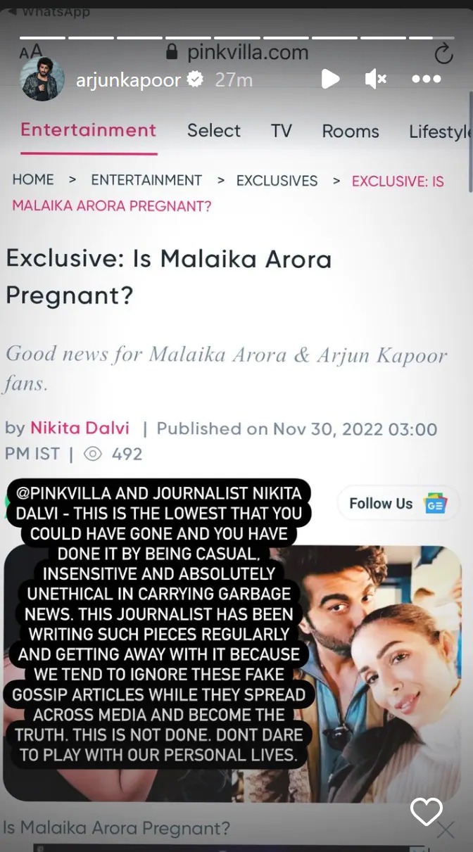 Malaika Arora Calls Arjun Kapoor Sunshine, Thinker And More, Shares Yet  Another Semi-Nude Pic Of Him