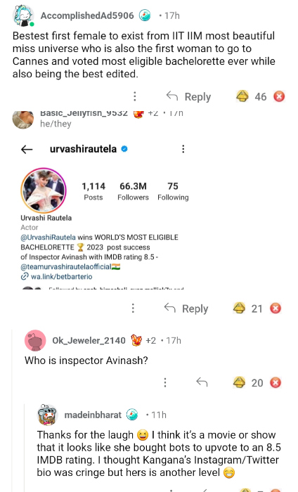 urvashi got trolled