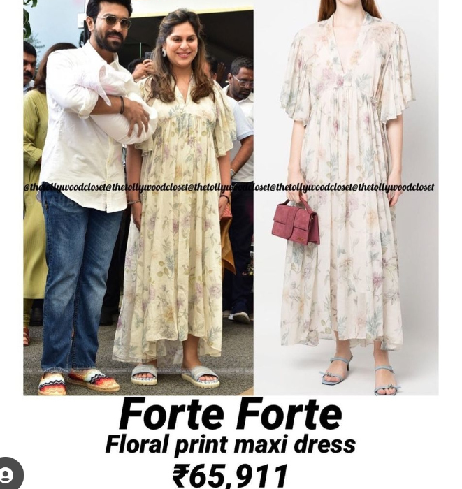 upasana in floral printed dress worth rs 65k