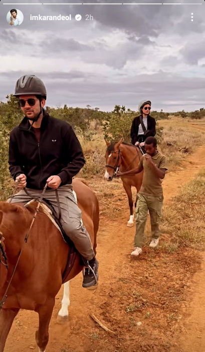 karan and drisha enjoys horse ride