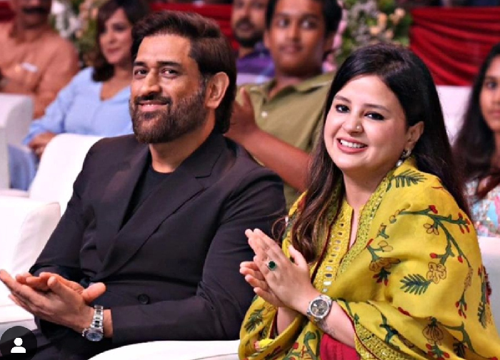 sakshi dhoni and ms dhoni attends the trailer launch of the film lgm