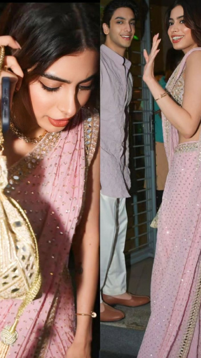 Khushi Kapoor Redefines Bridesmaid Fashion in ₹2 Lakh Sheer Saree