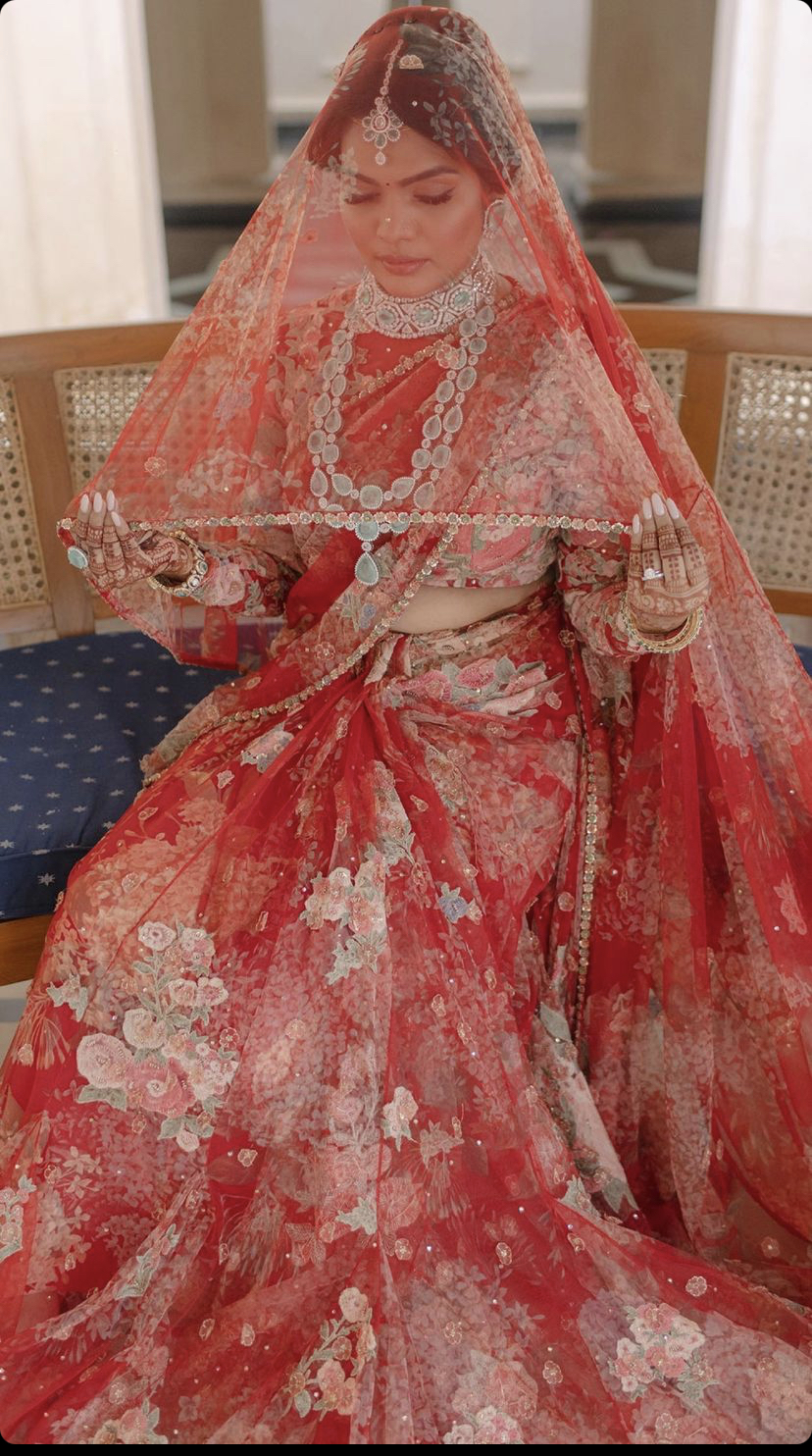 Hyderabadi Bridal Khada Dupatta (Drape Saree) – AALIYA DEEBA