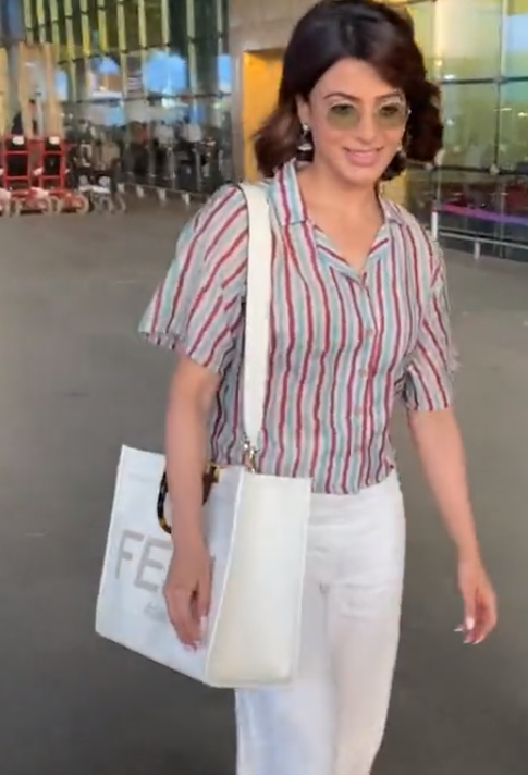 Samantha Ruth Prabhu's Airport Outfit Is All White And Chic With A Rs 2.68  Lakh Louis Vuitton Handbag