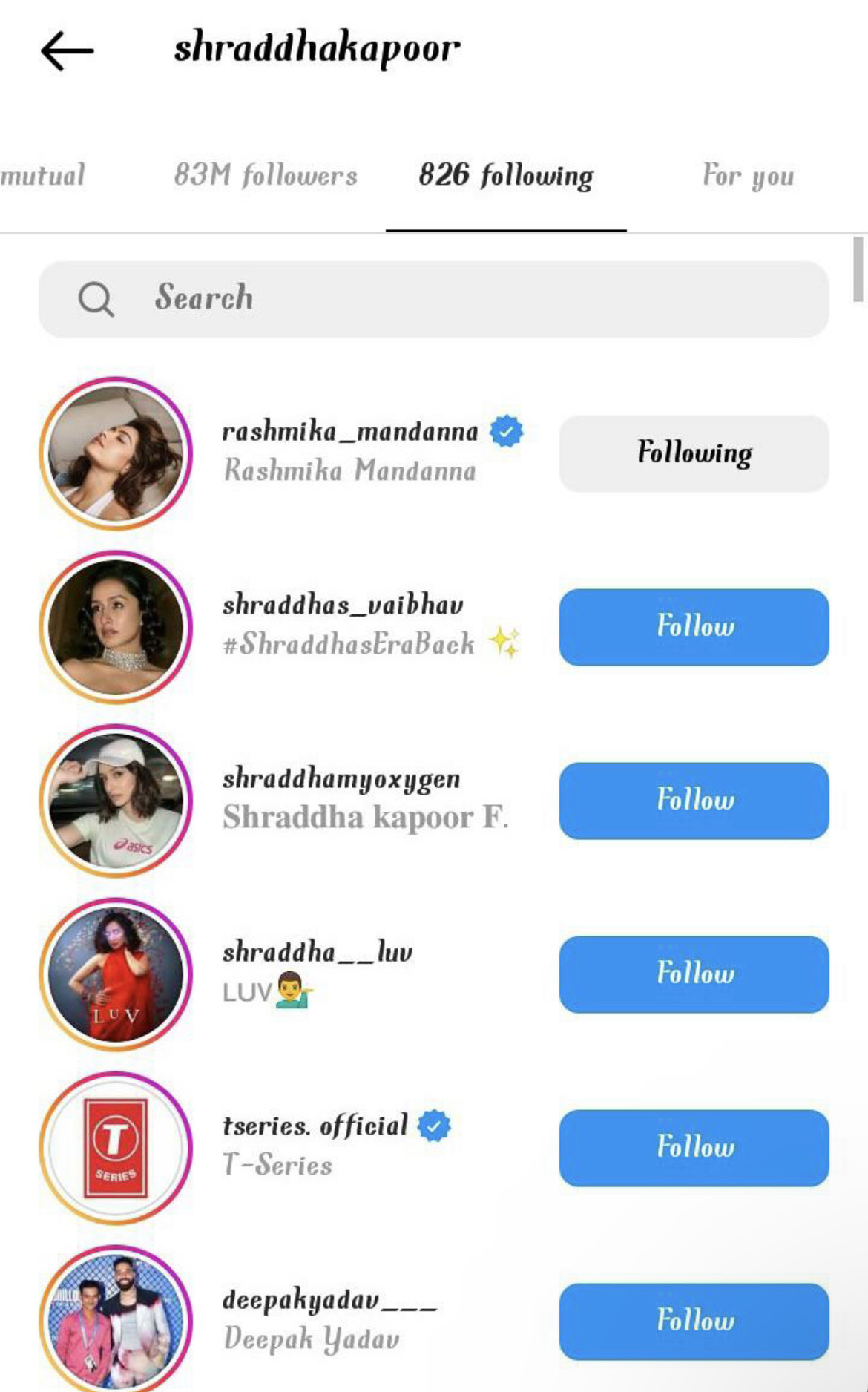 Shraddha Kapoor Follows Rashmika Mandanna On IG, Days Post Ignoring Her ...