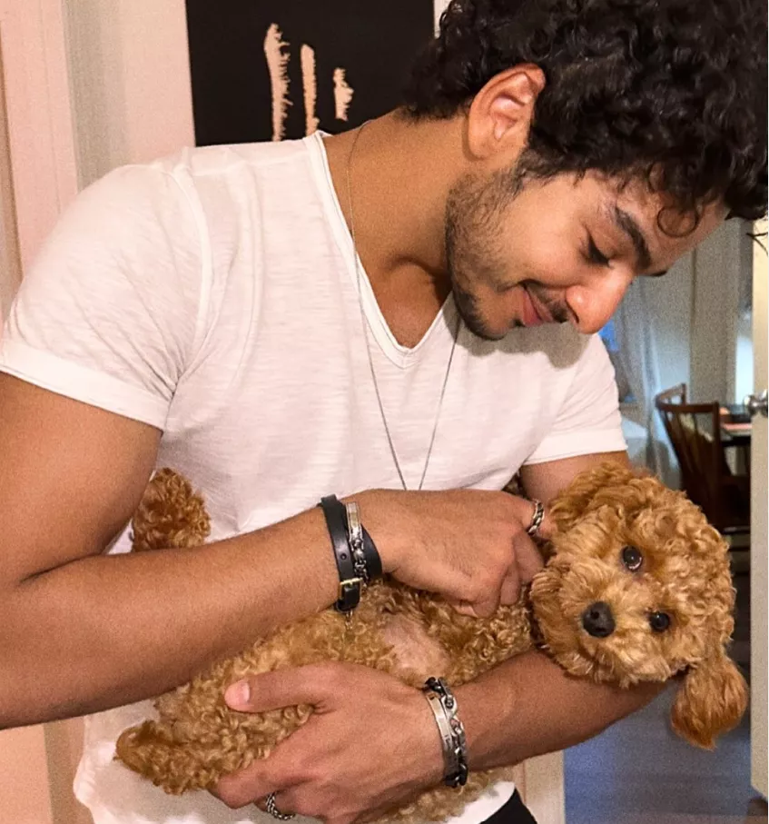 Ishaan with his puppy