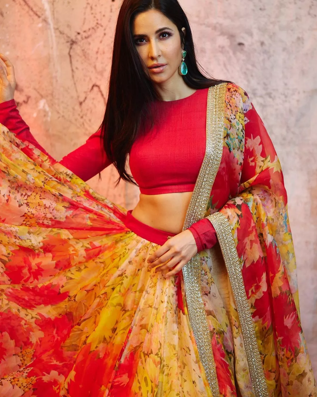Radiant Embroidered Work Green, Red and Yellow Lehenga Choli | Designer  bridal lehenga, Designer bridal lehenga choli, Indian fashion