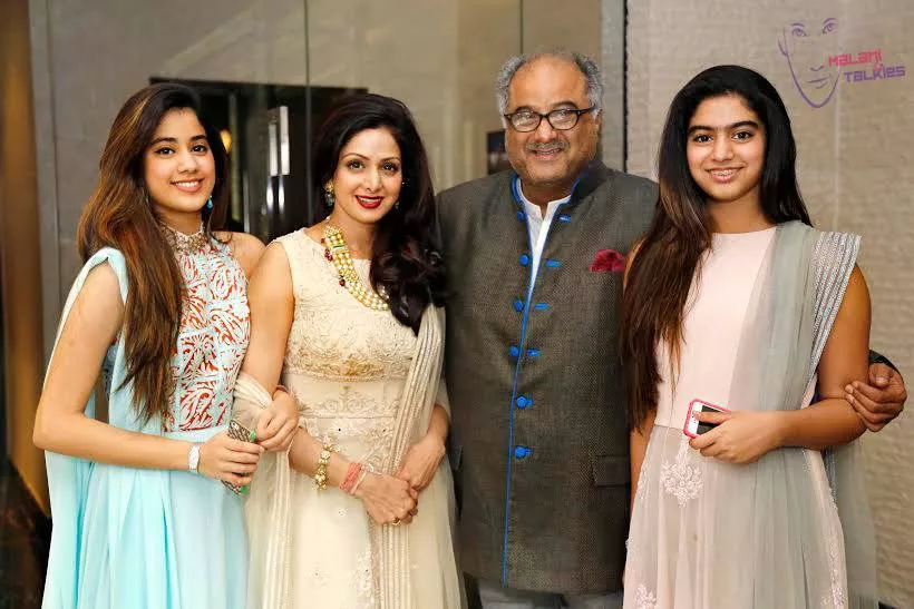 Boney Kapoor, Sridevi, Khushi Kapoor, Janhvi Kapoor