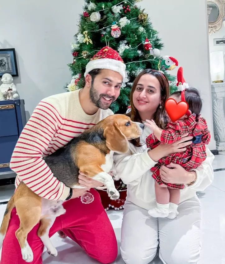 Varun with wife and kids