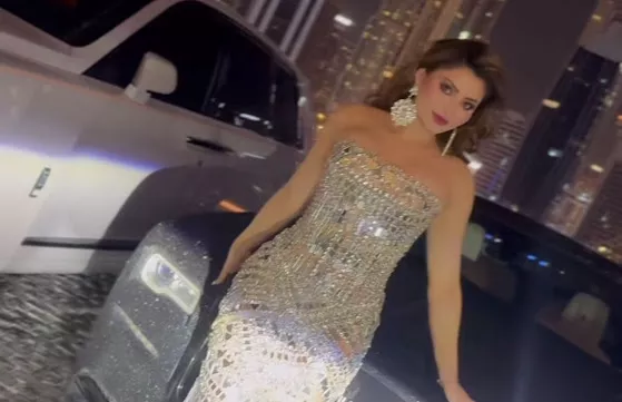 Orry, Urvashi Rautela, Urvashi Rautela Custom Diamond Dress