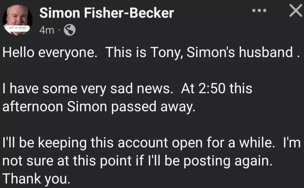 Hollywood actor, Simon Fisher-Becker passed away at 63: Harry Potter actor's husband, Tony Dugdale, confirms news of his untimely demise