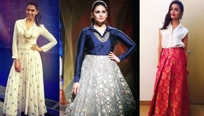 The SHIRT AND LEHENGA look | Skirt fashion, Casual saree, Lehenga