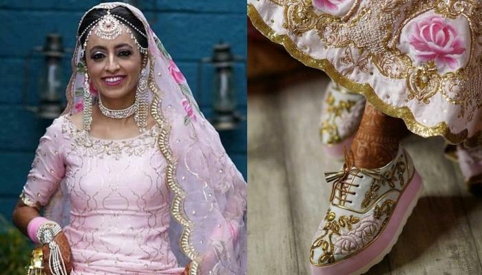 Ditch heels , wear sneakers under your lehenga | Indian wedding poses, How  to wear, Bridal looks