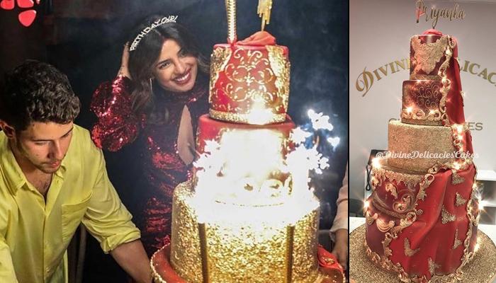 Priyanka Chopra and Nick Jonas' engagement cake had 24-carat gold on it! |  The Times of India