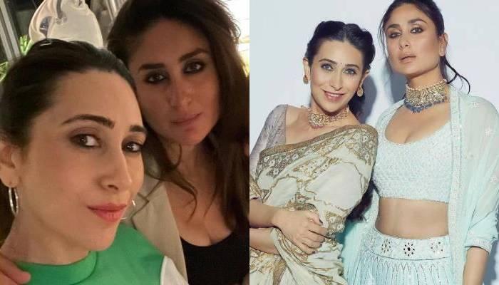 Karisma Kapoor Shares A Picture Of Kareena Styling Her Hair कर श म और कर न क थ र ब क फ ट