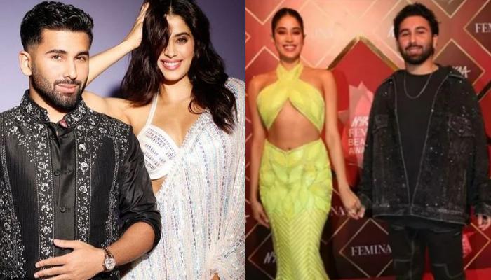 Janhvi Kapoor Styles A Neon Mermaid Gown For An Award, Holds Hand Of ...