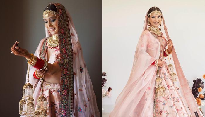 Bride In Pink Lehenga With Pastel Jewellery - Shaadiwish