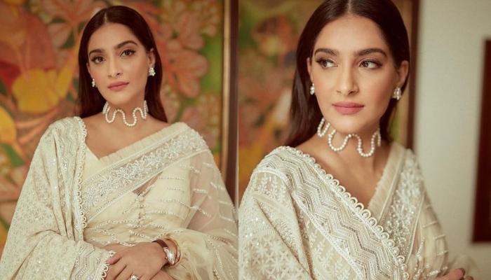 Sonam Kapoor Stuns In An Off White Net Saree, Amps Her Look With A Rare 18k