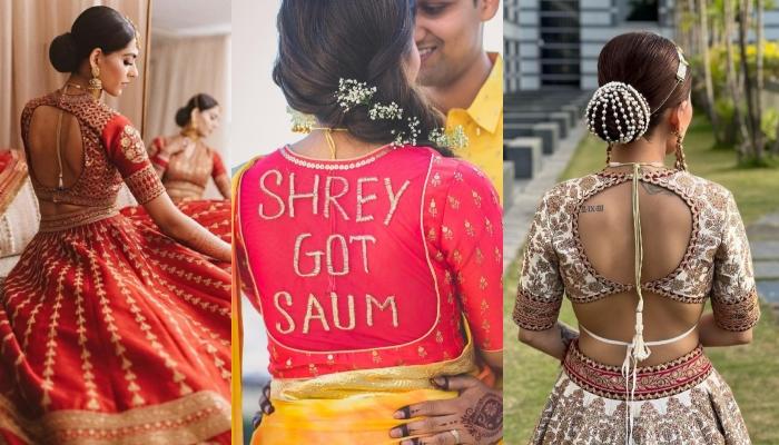 20 Brides Who Flaunted Stunning Back Blouse Designs On Their