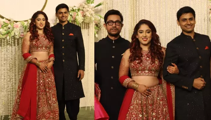 Ira Khan's majestic red & gold lehenga took more than 7 months to