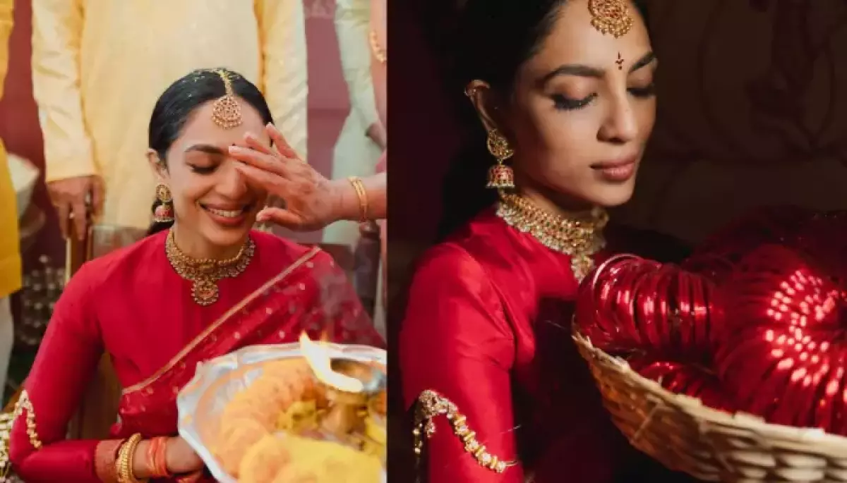 Sobhita Dhulipala Stuns In A Red Buti Silk Saree With Matching ...