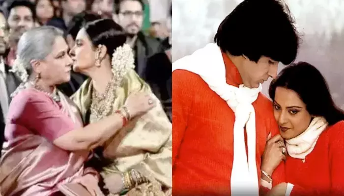 Rekha Caught Jaya Bachchan Off Guard By Hugging Her After Amitabh Bachchan Won An Award (Video)