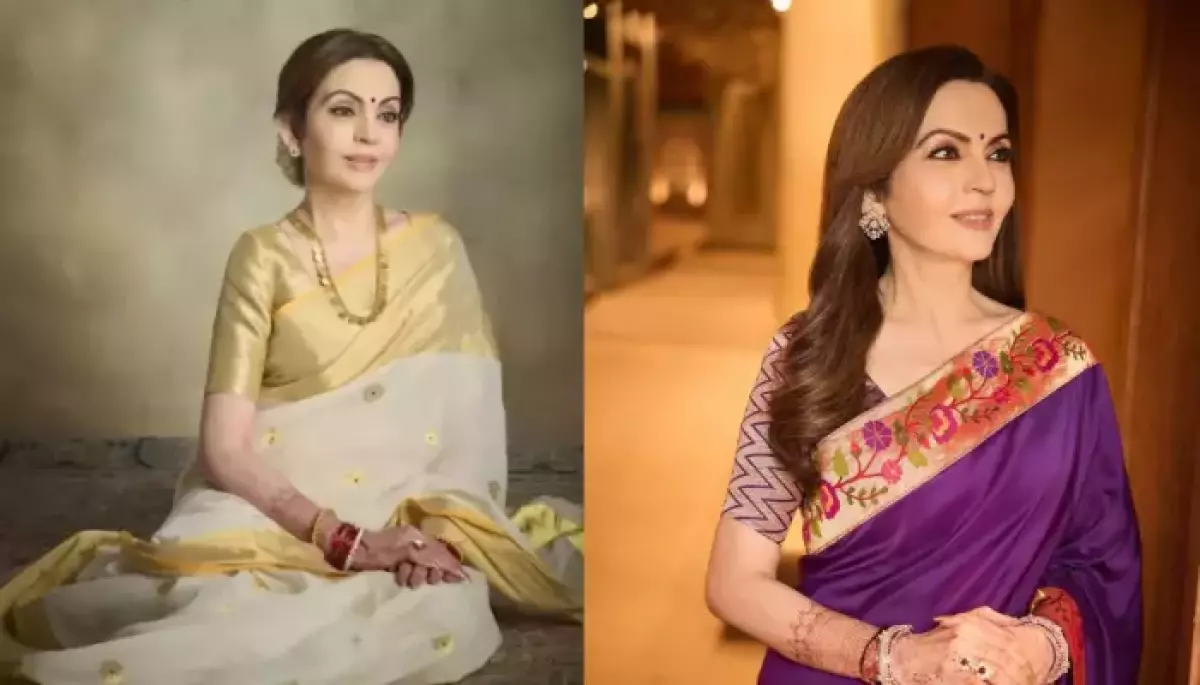 Nita Ambani Clads Herself In A Paithani Saree With Floral Motifs Inspired By Ajanta Cave Paintings