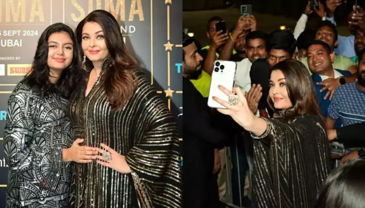 Aishwarya Rai Beams With Joy And Clicks Selifies At SIIMA Awards, Her Tacky Fashion Fails To Impress