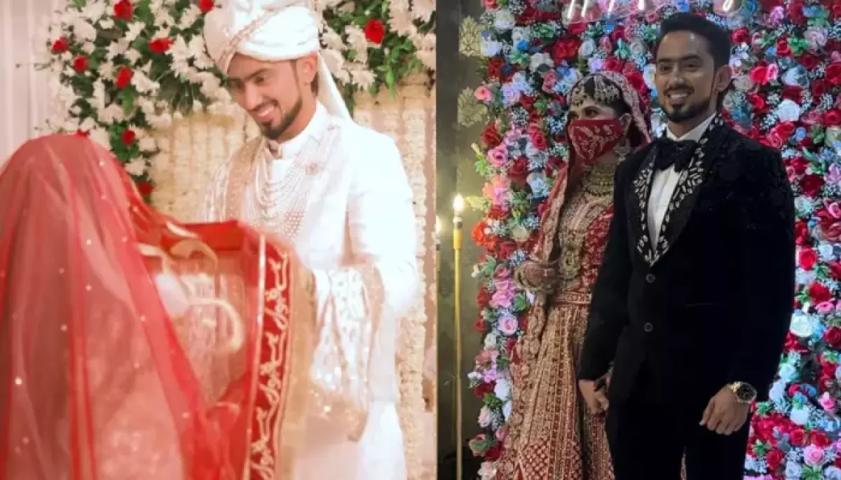 Adnaan Shaikh Looks Dapper In A Stylish Tuxedo, His Wife Stuns In Red Lehenga For Their Reception