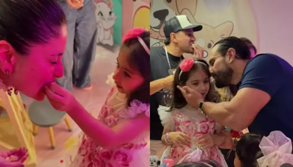 Soha Ali Khan’s Daughter, Inaaya Feeds Cake To Kareena Kapoor On Her B’Day, Gets Warm Hug From Saif