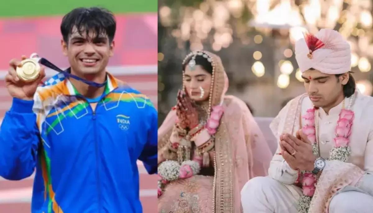 Olympic Medalist, Neeraj Chopra Ties The Knot, Shares First Pics From Dreamy Pastel Wedding