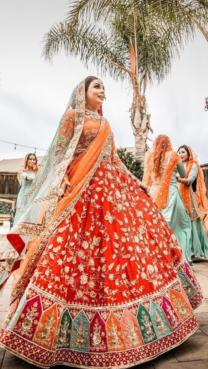 Orange Wedding Lehenga Choli Sabyasachi Lehenga for Women Designer Lehenga  Skirt Partywear Lehenga Blouse Indian Outfit Bridal Lehenga Gift - Etsy