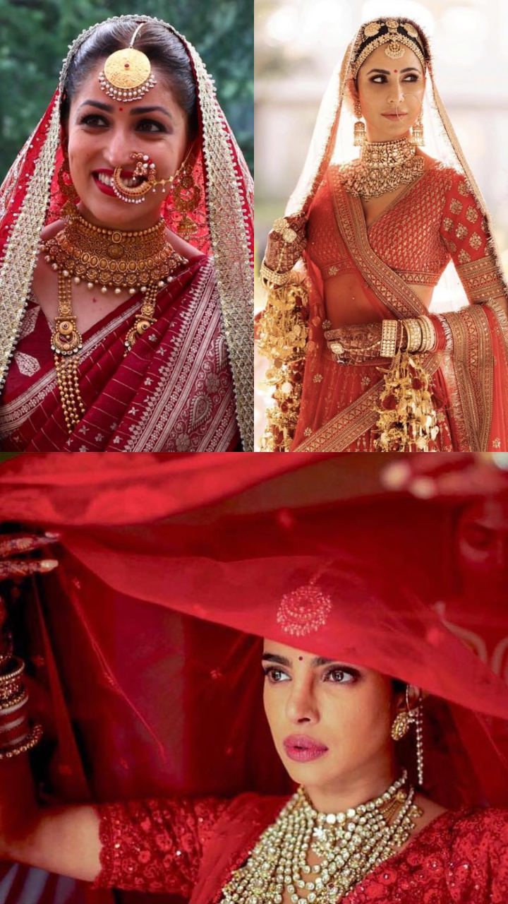 Dulhan in Red Lehenga Elegance: Sabyasachi-Inspired Royal Baggi Collection,  शादी का लहंगा - JMS Studio, Surat | ID: 2853090440097