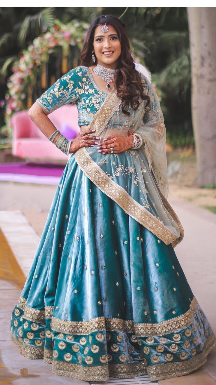 Photo of Light pink girly engagement lehenga with stone work | Indian  wedding gowns, Indian bridal dress, Indian wedding dress