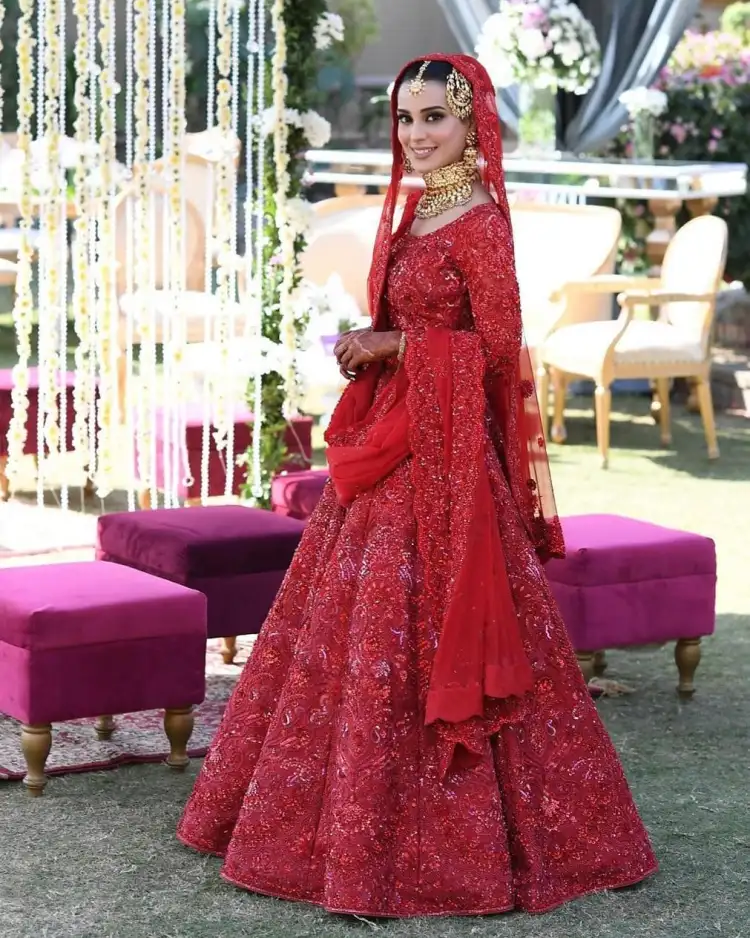 Pakistani store red lehenga